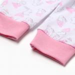 Ползунки детские "Антошка", цвет белый/зайки, рост 62