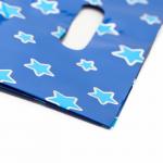 Пакет подарочный, металлизированный, "Звёзды" синий 17х25 см , 20 микрон 10 шт набор