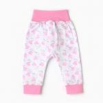 Ползунки детские "Антошка", цвет белый/зайки, рост 68