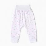 Ползунки детские "Антошка", цвет белый/сердечки, рост 74