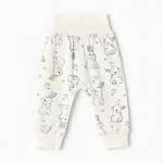 Ползунки детские "Антошка", цвет белый/зайчики, рост 80