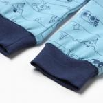 Ползунки детские "Антошка", цвет голубой/енот, рост 68