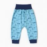 Ползунки детские "Антошка", цвет голубой/енот, рост 62