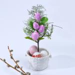 Пасхальный декор «Яйца фиолетового цвета в горошек» 6 * 15 * 30 см