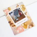 Открытка-сберкнижка на День Рождения «С днем рождения», золотая с карточками, 6 листов, 16,3 х 21,3 см