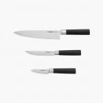 Набор из 3 кухонных ножей, NADOBA, серия KEIKOнож для овощей, 9 см; нож универсальный, 12,5 см; нож поварской, 20,5 см.
