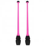 Булавы для художественной гимнастики вставляющиеся INDIGO, 36 см, цвет розовый/чёрный