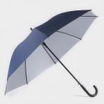 Зонт - трость полуавтоматический «Однотонный», 8 спиц, R = 61 см, цвет синий
