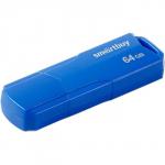 Флешка Smartbuy 64GBCLU-BU, 64 Гб, USB2.0, чт до 25 Мб/с, зап до 15 Мб/с, синяя