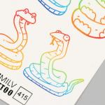Татуировка на тело "Разноцветные змейки" 10х15 см