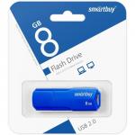 Флешка Smartbuy 8GBCLU-BU, 8 Гб, USB2.0, чт до 25 Мб/с, зап до 15 Мб/с, синяя