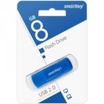 Флешка Smartbuy 008GB2SCB, 8 Гб, USB2.0, чт до 15 Мб/с, зап до 12 Мб/с, синяя