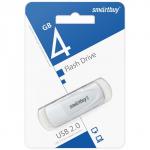 Флешка Smartbuy 4GB2SCW, 4 Гб, USB2.0, чт до 15 Мб/с, зап до 12 Мб/с, белая