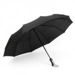Зонт автоматический «Однотон», 3 сложения, 10 спиц, R = 50 см, цвет чёрный