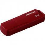 Флешка Smartbuy 8GBCLU-BG, 8 Гб, USB2.0, чт до 25 Мб/с, зап до 15 Мб/с, темно-красная