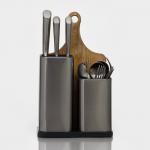 Подставка для ножей и столовых приборов Magistro «Металлик», 22,5*13,5*23,5 см, цвет серебристый