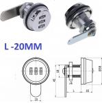 Мебельный - Почтовый кодовый замок с прямым ригилем 20мм,