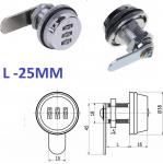 Мебельный - Почтовый кодовый замок с прямым ригилем 25мм,