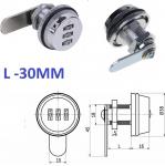 Мебельный - Почтовый кодовый замок с прямым ригилем 30мм,