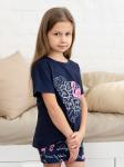Пижама детская, модель 326, трикотаж (26 размер, Фламинго, синий )