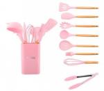 Набор кухонных принадлежностей из силикона 9 предметов "Pink"