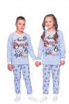 Пижама детская теплая, модель 318, трикотаж (22 размер, Пингвины)