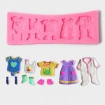 Молд «Одежда для ребёночка», силикон, 17*6,3 см, цвет МИКС