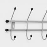 Вешалка настенная на 5 крючков «Стандарт 5», 45*18*8 см, цвет серый металлик