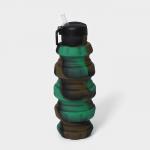 Бутылка для воды складная «Милитари», 500 мл, 7_21 см, цвет зелёный