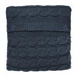 QWERTY Чехол на подушку вязаный, с пуговицами "Nordvic", 60% хлопок, 40% полиэстр, 50*50 см, цвет "Графитовый" /4