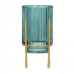 QWERTY Ваза-подсвечник стеклянная "Elektra", на матовой подставке, 13*8,5 см, аквамарин /24