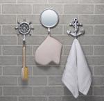 QWERTY Набор декоративных крючков и зеркало "Марсель", 3 шт, серебро /16