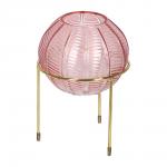 QWERTY Ваза стеклянная круглая "Irida", на глянцевой подставке, 12*15 см, розовая /6