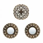 QWERTY Комплект декоративных зеркал "Орлеан", 3 шт, D 23 см, бронза /16