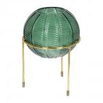 QWERTY Ваза стеклянная круглая "Irida", на глянцевой подставке, 12*15 см, изумрудная /6