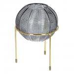 QWERTY Ваза стеклянная круглая "Irida", на глянцевой подставке, 12*15 см, графитовая /6