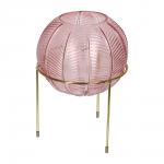 QWERTY Ваза стеклянная круглая "Irida", на глянцевой подставке, 15,5*20 см, розовая /4