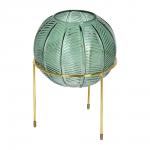 QWERTY Ваза стеклянная круглая "Irida", на глянцевой подставке, 15,5*20 см, изумрудная /4