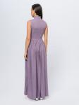 Платье лилового цвета с принтом длины макси без рукавов