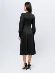 Платье черного цвета длины миди с длинными рукавами
