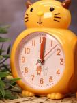Часы-будильник с подставкой для канцелярии «Kitten», yellow