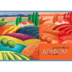 Альбом для рисования А4 20л., Апплика, на скрепке, цветная мелованная карт.обложка, блестки,"Летний пейзаж"