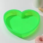 Форма для выпечки Доляна «Сердце», силикон, 24_23_4 см, цвет МИКС