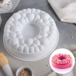Форма для муссовых десертов и выпечки Доляна «Морская пена», силикон, 24_8 см, цвет белый