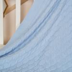 Одеяло-плед вязаное Косичка 95х110см, голубой, 260г/м, акрил 81%, PVC 13%, полиамид 6%