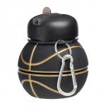 Бутылка для воды, 550 мл, "Баскетбольный мяч", складная, черная, 18 х 8.7 см