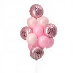 Букет из шаров «С днём рождения. Для неё», розовый, фольга, латекс, набор 14 шт.