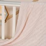 Одеяло-плед вязаное Косичка 95х110см, розовый, 260г/м, акрил 81%, PVC 13%, полиамид 6%