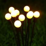 INBLOOM Фонарь на стержне Шарики 70см, 7LED, шампань, 2v120MA, 1.2v 300mah, ABS, нерж. сталь