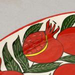 Блюдо Риштанская Керамика "Гранаты", 29,5см, разноцветное, овальное